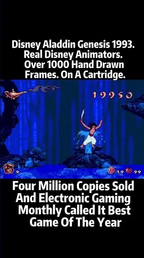 Disney Aladdin Sega Genesis 1993 - Four Million Copies Sold And EGW Called It Best Game Of The Year
