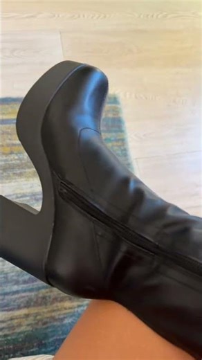 The Dream Pairs chunky platform heel boots are so good if you have skinny ankles — they actually