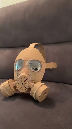 Cardboard Gas Mask #cardboard #military #cardboardcraft #craft #gasmask #gasmasks
