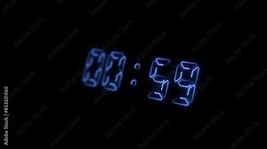 Modern Countdown Clock timer animation clock display, 3d rendering digital stopwatch sign speed meter indicator. upcoming event Remaining countdown Emergency, urgency, out of time 4K