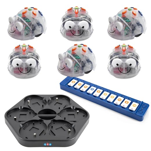 TTS Blue-Bot Class Pack - 6 Programmable Floor Robots with See & Say, STEM Learning, Teamwork & Coding Skills for Kids - FREE Tactile Code Reader | Ages 3+