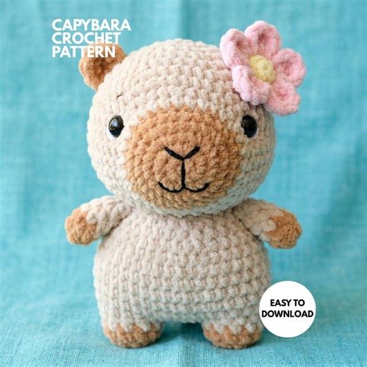 Capybara Crochet Pattern PDF| Amigurumi Plush Toy Tutorial| Easy Beginner Animal Pattern| Chunky Velvet Plushie Gift - Etsy