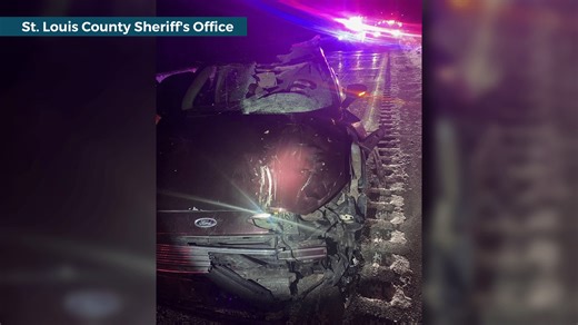 Moose versus car accident on highway 53