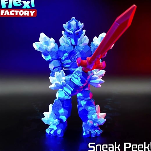 Flexi Factory Crystal Warrior #3d #flexifactory #new #3dprint #stl #crystal #dragon