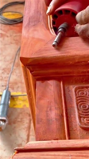 Precision wood carving detail using rotary tool