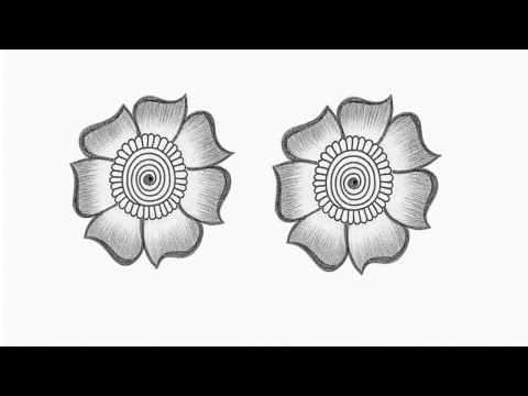 Pencil flower mehndi design | easy mehndi flower tutorial | pencil mehndi design | mehandi designs