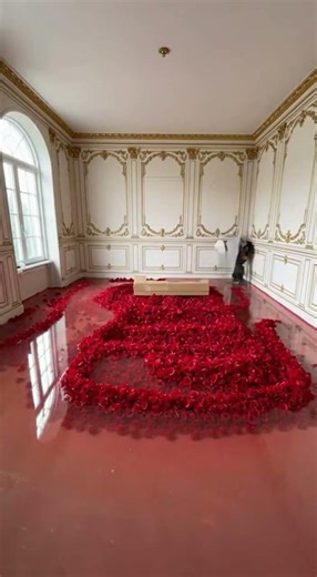 Modern Epoxy Resin Flooring with Red Roses #epoxyresin #interiordesign #homerenovation #design