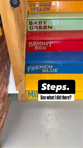 The signs are now on the stairway to heaven. Oh course I could have used one of the greatest songs of all time for this clip. But no, I want Steps in your head for the entire day. Come visit the shop they lead to and the workshop on the ground floor on March the 7th. Street, Somerset. Sign up to my mailing list at jobycarter.com for future updates. #signwriting #handpainted #lettering | Joby Carter Signwriter