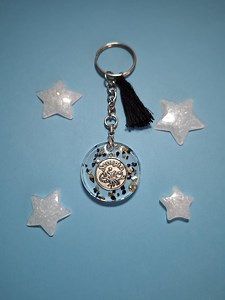 Handmade Scorpio Star Sign Resin Keyring, Glitter Keychain With Tassel - Etsy UK