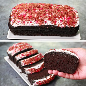 2.2M views · 4.3K shares | Black Forest Pound Cake | Eggless & Without Oven | Black Forest Tea Time Cake | Yummy Recipes | Facebook