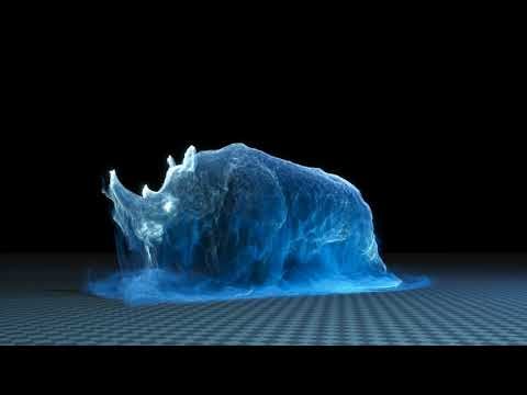 Dreamy Fluid Rhino — Real-Time Simulation in EmberGen --- Free project File
