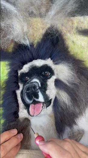 Creating a Realistic Dog Portrait with Needle Felting