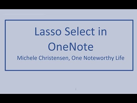 Using Lasso Select in OneNote