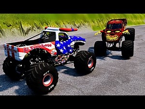 Epic Monster Truck Collision Caught on Camera 🚗💥