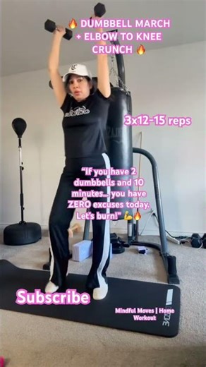 Standing Dumbbell March to Elbow Knee | 15 Min Full Body Fat Burn + Core Tightening Workout#shorts