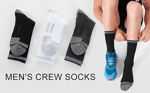 Men's Athletic Crew Socks Cushioned Work Boot Socks