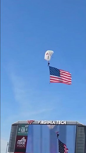Skydiver just crashed into the scoreboard 👀 | #NFL