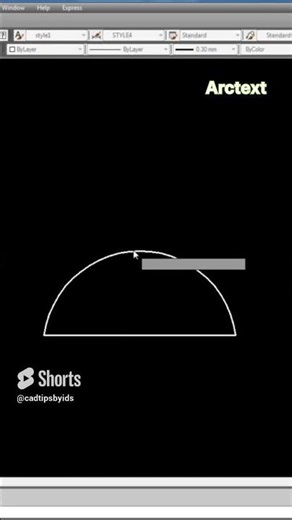 How to Write Arc Text in Autocad | Text Around Arc | Curve Text | #autocad #shorts #architecture