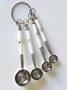 Handmade Measuring Spoon Set: Glass Handle, Stainless Steel, Set of 4 - Etsy