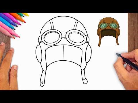 How to draw Pilot Helmet - Easy Drawing for Kids & Beginners