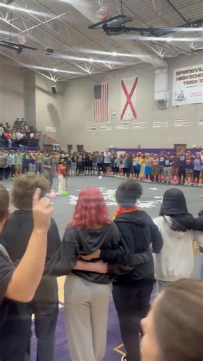 In honor of Senior Night tonight, here's the Class of 2026 at the morning pep rally singing the Alma Mater! #tigersRoar #tigerpride #iamatiger #tigercode | Springville High School