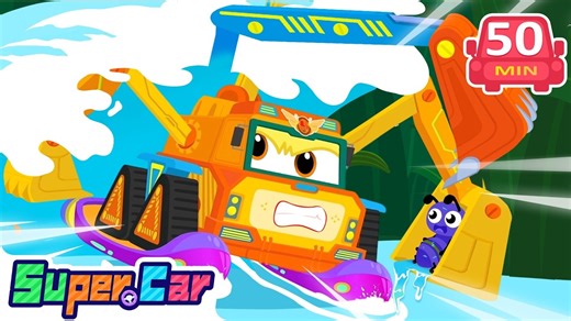 洪水来袭 🌊🚗⚠️｜暴雨冲垮城市怎么办？｜冷静应对学习 🧠｜团队合作精神 🤝｜儿童动画 🎬｜超级汽车