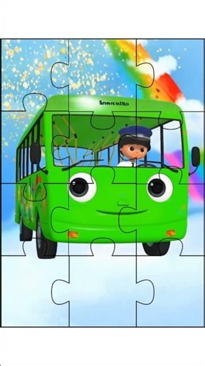 Here Comes the Colorful Buses 🚍 #puzzle #nurseryrhymes #shorts