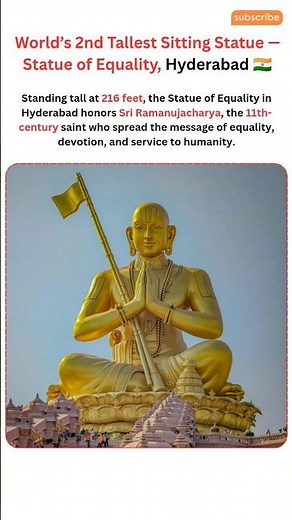 World’s 2nd Tallest Sitting Statue — Statue of Equality, Hyderabad 🇮🇳 | Ramanujacharya Ji
