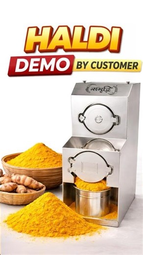 Samruddhi 3 HP SS Masala Machine | Haldi Grinding Demo by Real Customer