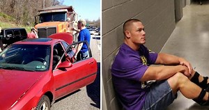 When did John Cena's car crash happen?