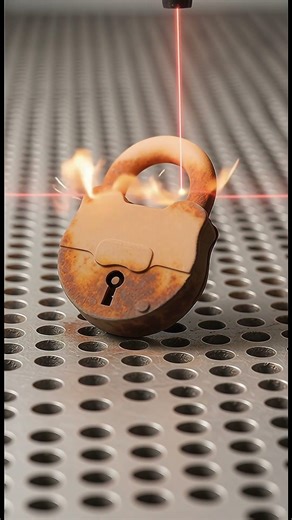 Rusty Padlock Cleaning ✨ Industrial Laser Process ⚡