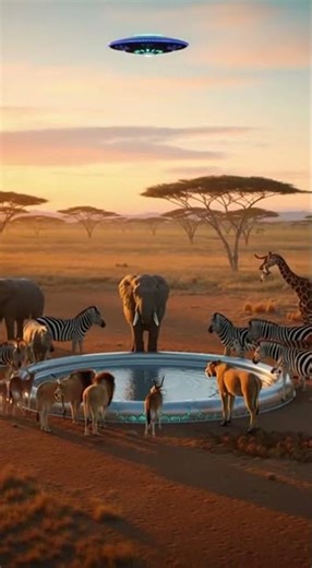 The alien built a pool for the animals to drink from.👽🛸#alien