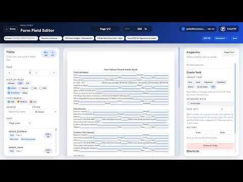 DullyPDF All Features: Automatic Free PDF to Fillable Forms | CSV Autofill, API, Web Forms & E-Sign