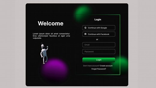 Animated login page
