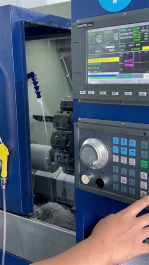 CNC Turning Process Precision Metal Machining with Coolant System #cnc #cncmachinemanufacturer