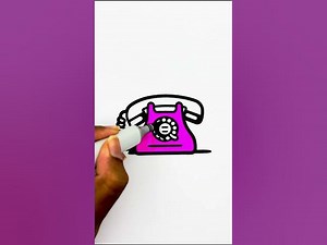 Pink telephone, random coloring art coloring art relaxingcoloring coloringbook artmarkers