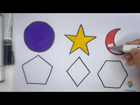 Tracing & Coloring Shapes for Kids ✍️🎨 | Circle, Star, Crescent & More | Miniminds Learning