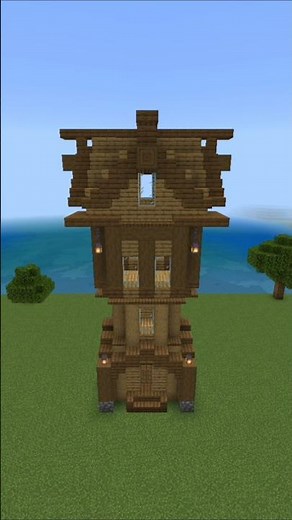 Simple Starter Tower In Minecraft Tutorial Timelapse #minecraft #shorts #asmr