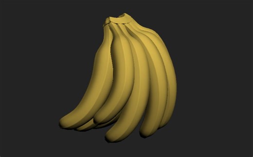 3dmax香蕉建模教程 3dmax香蕉模型制作 3dmax基础教程次世代游戏模型道具单品模型制作教学