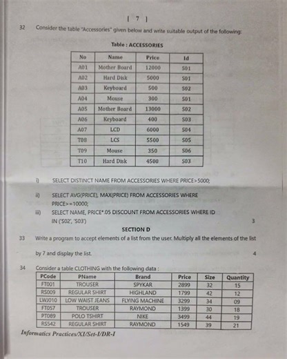 #shorts | KVS | Class 11 Informatics Practices | Class 11 Session Ending Exam | IP Question Paper