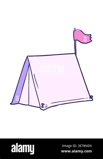 power up animation of cartoon tent Stock Video Footage - Alamy