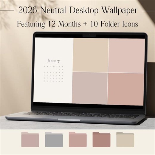 2026 Minimalist Desktop Calendar Wallpaper: Neutral Calendar Computer Background (digital Download) - Etsy Australia