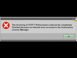 The licensing of step 7 basic could not be completely finished error automation license manager TIA
