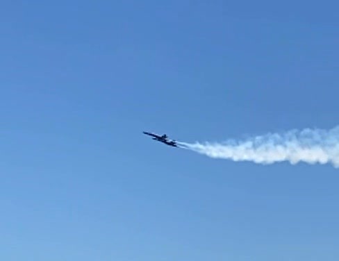 12K views · 249 reactions | The Blue Angels solos Section Hi-Alpha pass. This is as slow as a Super Hornet can fly, 120 Knots, about 140 mph. Because it’s slow, we put some of it in slow motion! Then the sneak passes in comments! From the flightline at NASP 8/20/25 | Blue Angels Practice Info | Facebook