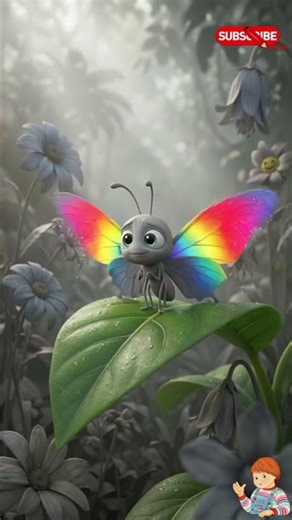 Grey Butterfly Becomes Rainbow Butterfly 🦋🌈 | Color Transformation for Kids