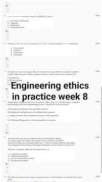 Ethics in engineering practices week 8