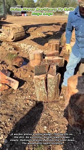 Using Heavy Machinery To Split Huge Logs
