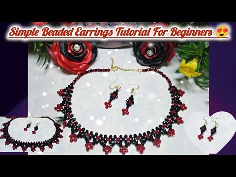 DIY Simple Beaded Earrings | How To Make Easy Earrings For Beginners @HAFBeadBloomSkills