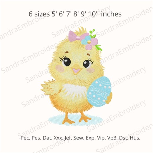 Chick Cute Embroidery Design,easter Egg Embroidery File Pattern - 6 Sizes Instant Download - Etsy