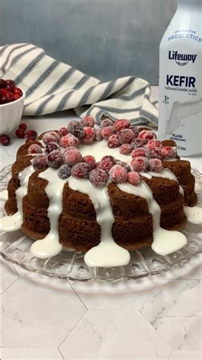 Gingerbread Bundt Cake with Sugared Cranberries